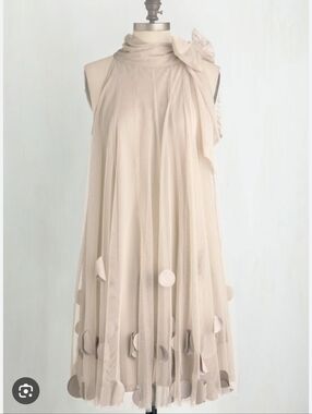 Ryu Sleeveless Mini Dress in Blush Cream with Tulle Details